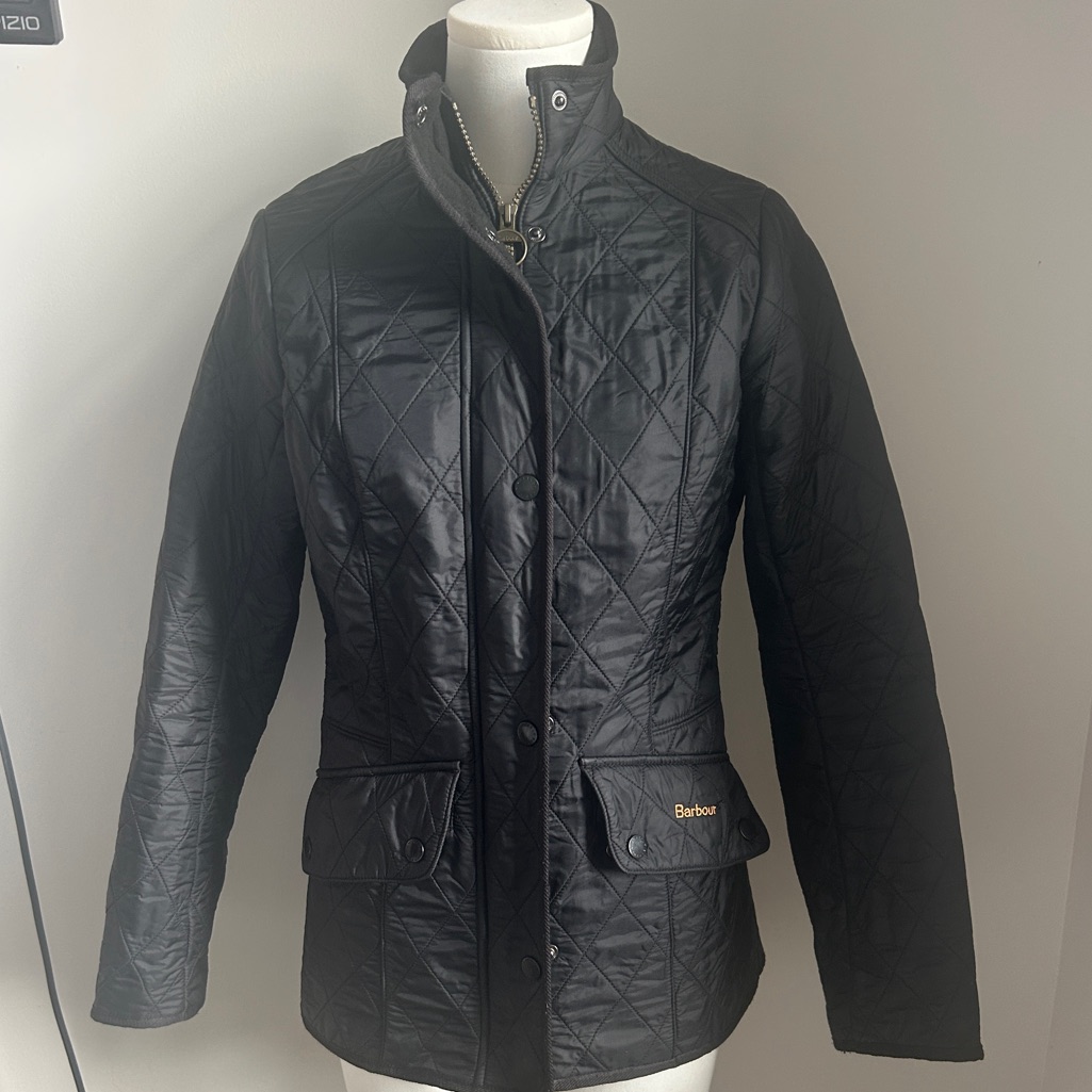Authentic Barbour Quilted Jacket Classic Dark Navy With Soft Fleece Lining